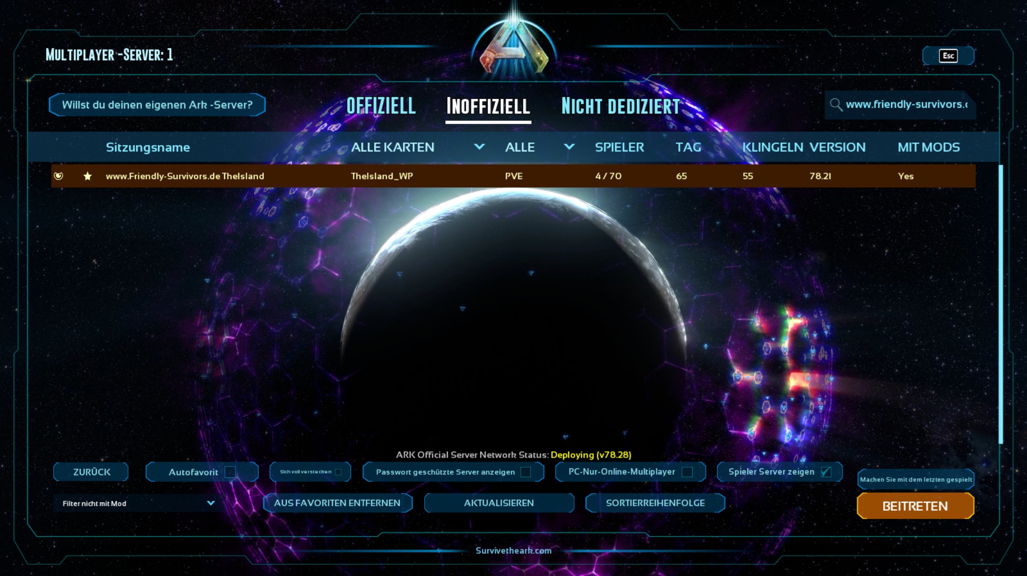 ARK ASA Serverbrowser Friendly Survivors The Island